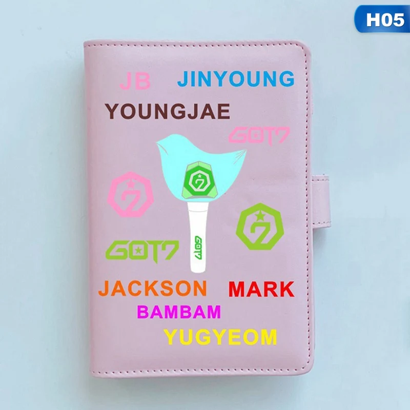 BLACKPINK SEVENTEEN GOT7 TWICE EXO блокнот PU блокнот вокруг того же абзаца канцелярские принадлежности - Цвет: 05
