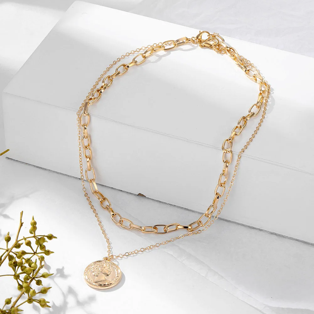 Модное ожерелье с подвеской до ключицы для женщин толстая цепь в стиле ретро