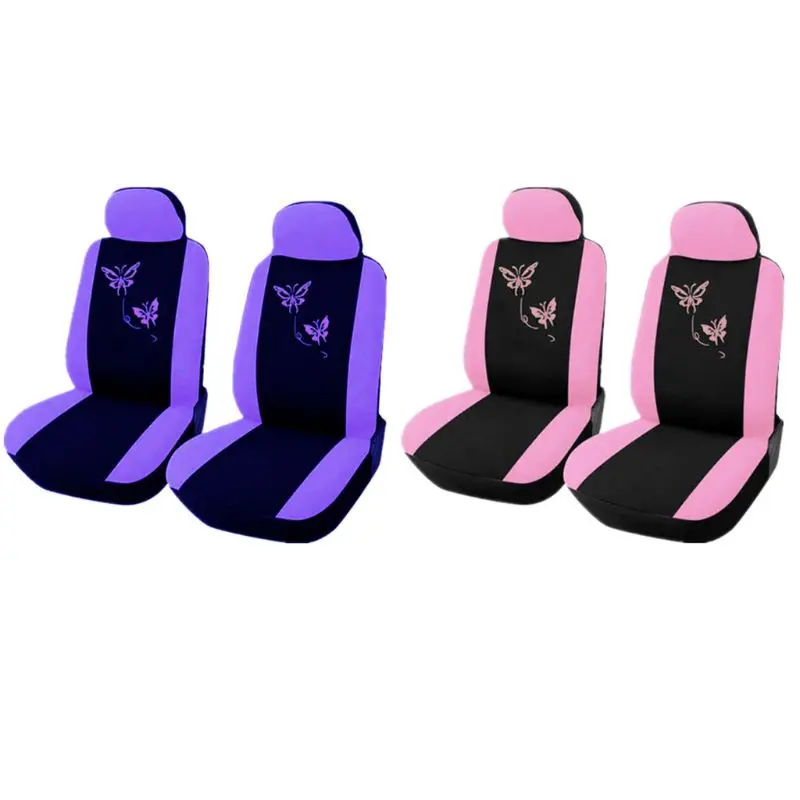 

4pcs/set Car Universal Seat Covers Set Butterfly Embroidery Fashionable Auto Seat Protector Motor Car Interior Decor