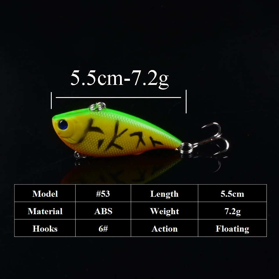 Искусственная приманка для рыбной ловли 1 шт. 5 см 7 2 г ВИБ 3D глаза свинцовый внутри