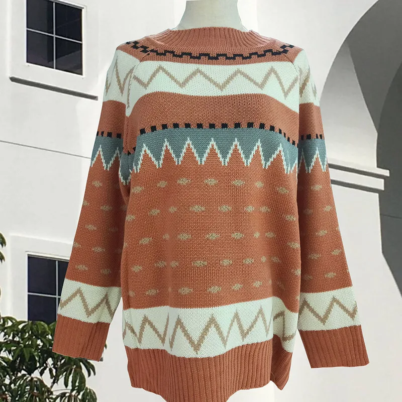 2022 Повседневный осенне-зимний мягкий полосатый свитер для женщин цветные
