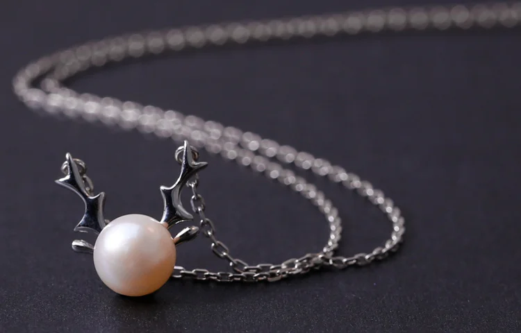 Женское ожерелье из серебра 925 пробы с жемчугом и подвеской | Украшения