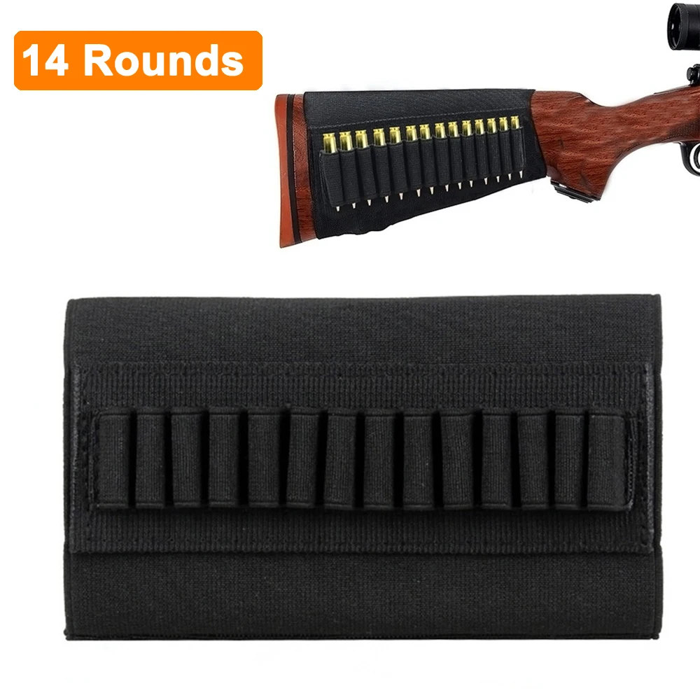 

Tactical 14 Round Shell Holder Airsoft Gun Bullet Ammo Bag Military Buttstock Cartridge for 5.56 Bullet Hunting Accessories
