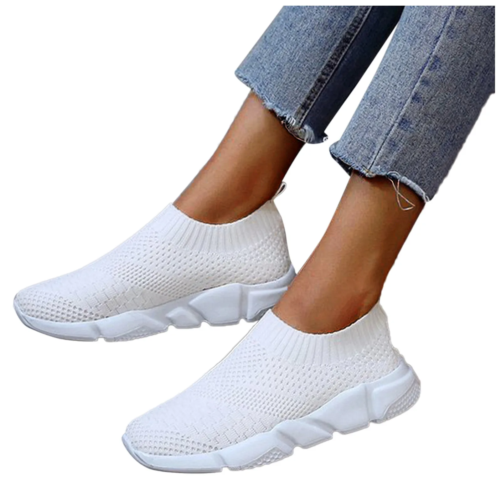 

Summer Sock Sport Style Fly Weave Lazy Women's Single Shoes