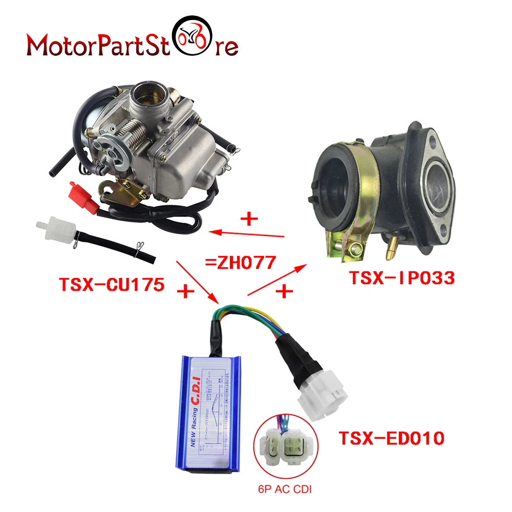 НОВЫЙ Бак 24 мм 150cc GY6 карбюраторный коллектор и производительность CDI мопед скутер
