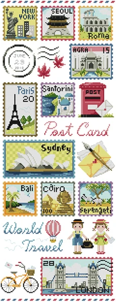 

Tourist scenery stamp Counted cross stitch kit 14ct 11ct printed fabric embroidery DIY needlework cotton threads