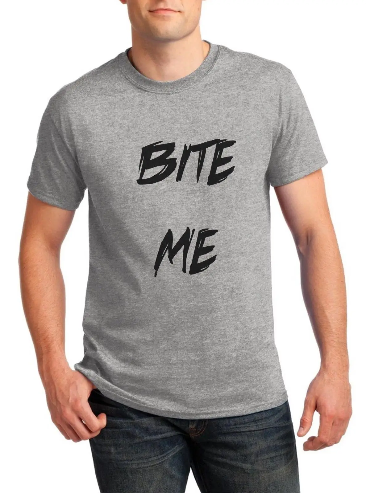 Футболка Bite Me забавная новинка футболка оригинальный дизайн подарок на день