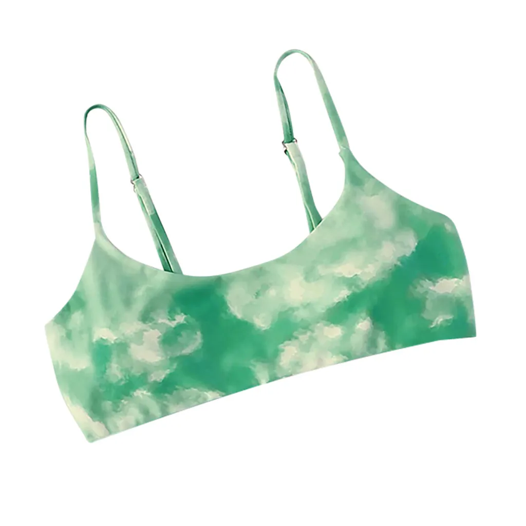 

Women Tie-dye Bikini Tops 1Pcs Push-up Swimming Suits Summer Beach Sexy ropa de mujer Adjustable Elastic Band bikini brasileno