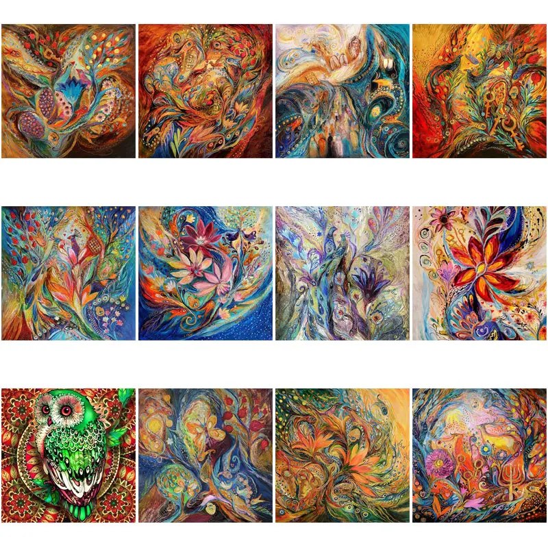 

Fancy Peacock Abstract Picture Diamond Painting 5D DIY Full Paste Cross Stitch Diamond Embroidery Mosaic For Living Room Decor