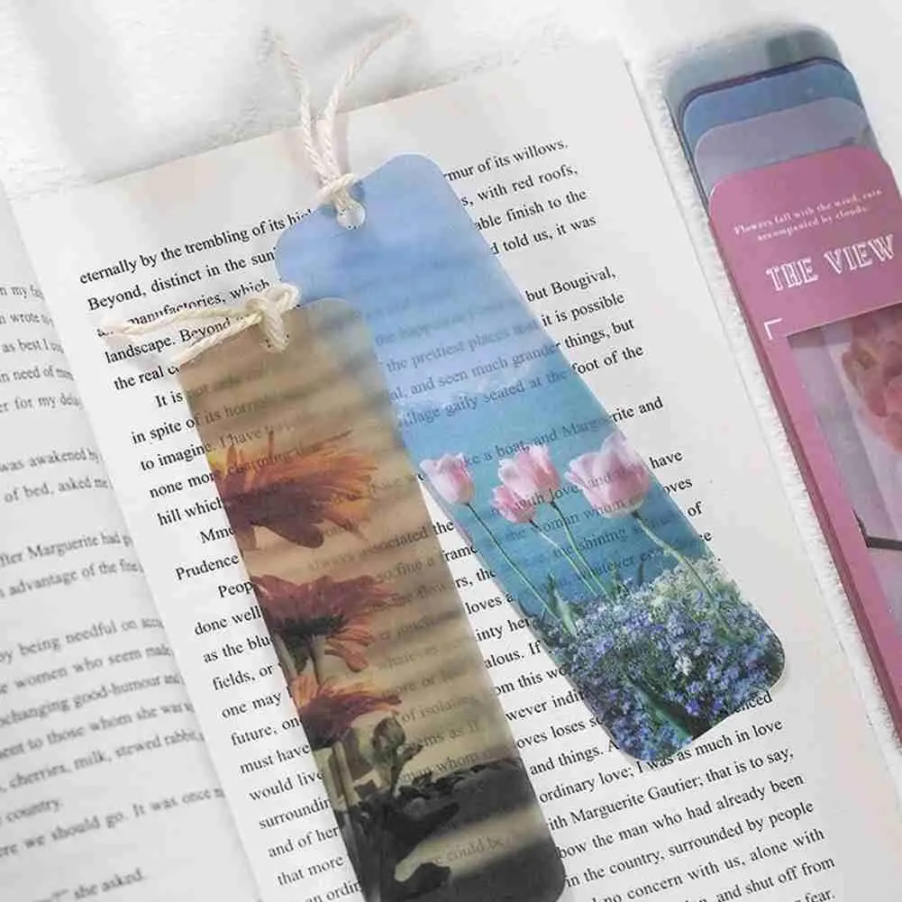 

DIY Bookmark Decorative Paper World Romantic Series Hand Marker Page Diary Ins Literary Stationery Account Supplies Fresh N4B9