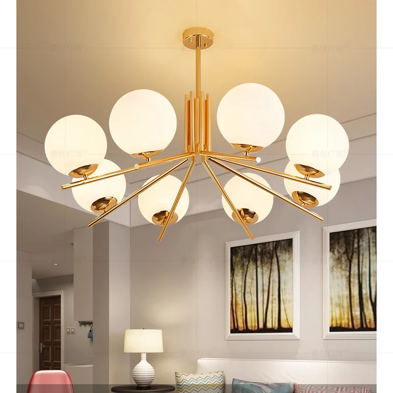 Современный скандинавский Глобус светодиодный Люстра пластины золота Гостиная