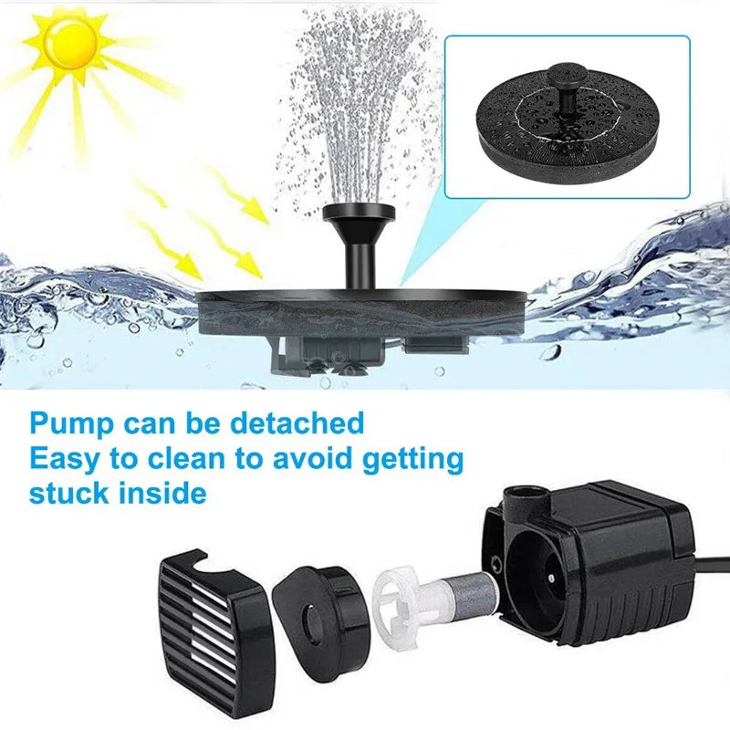 

New Solar Power Water Fountain Pump Solar Fontein Bird Fountain Water Floating Fountain Pond Garden Patio Decor Lawn Decoration