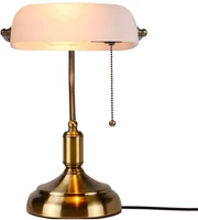 traditional bankers lamp reading table lamp bedside lamp with pull chain switch glass shade desk lamp for office study