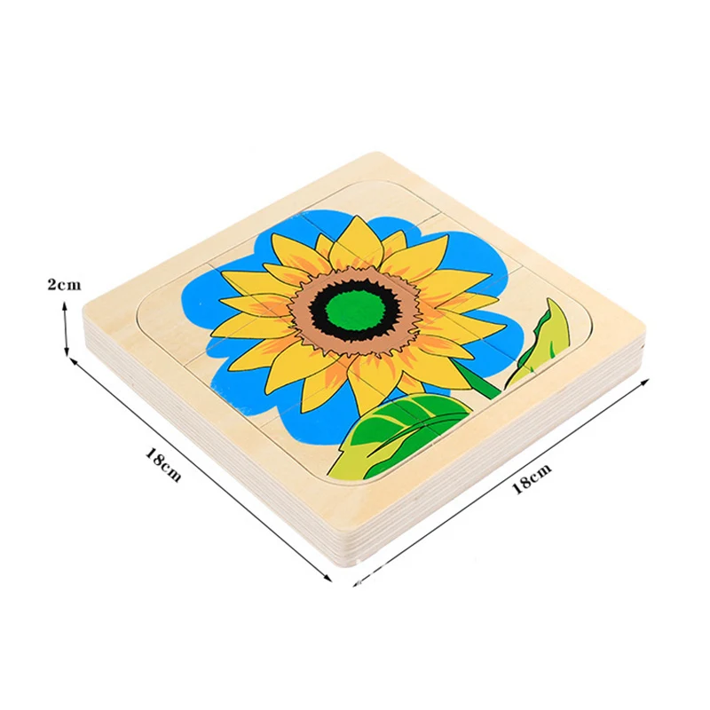Многослойные деревянные головоломки для роста цыплят девочек детский