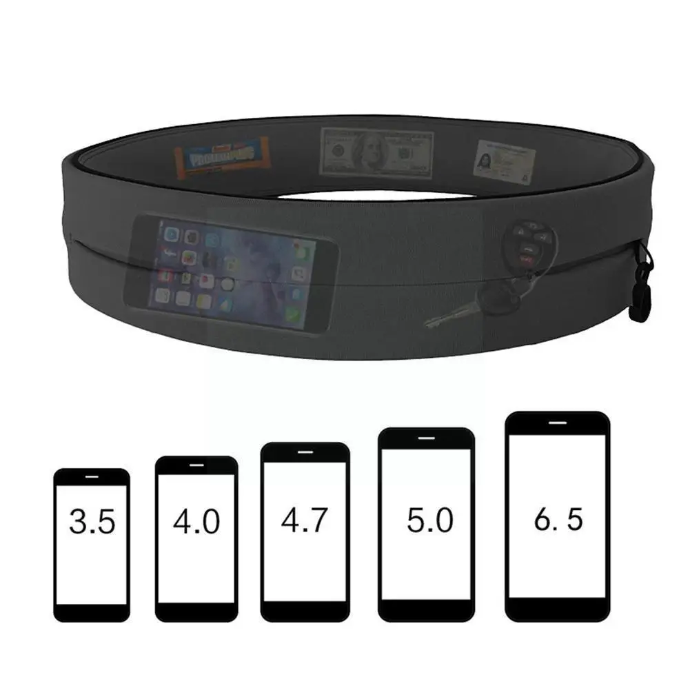 

Elastic Sports Waist Bag Unisex Waterproof Double Zipper Belt Pack Money Phone Pouch For Running Cycling Yoga Outdoor Trave O4x3
