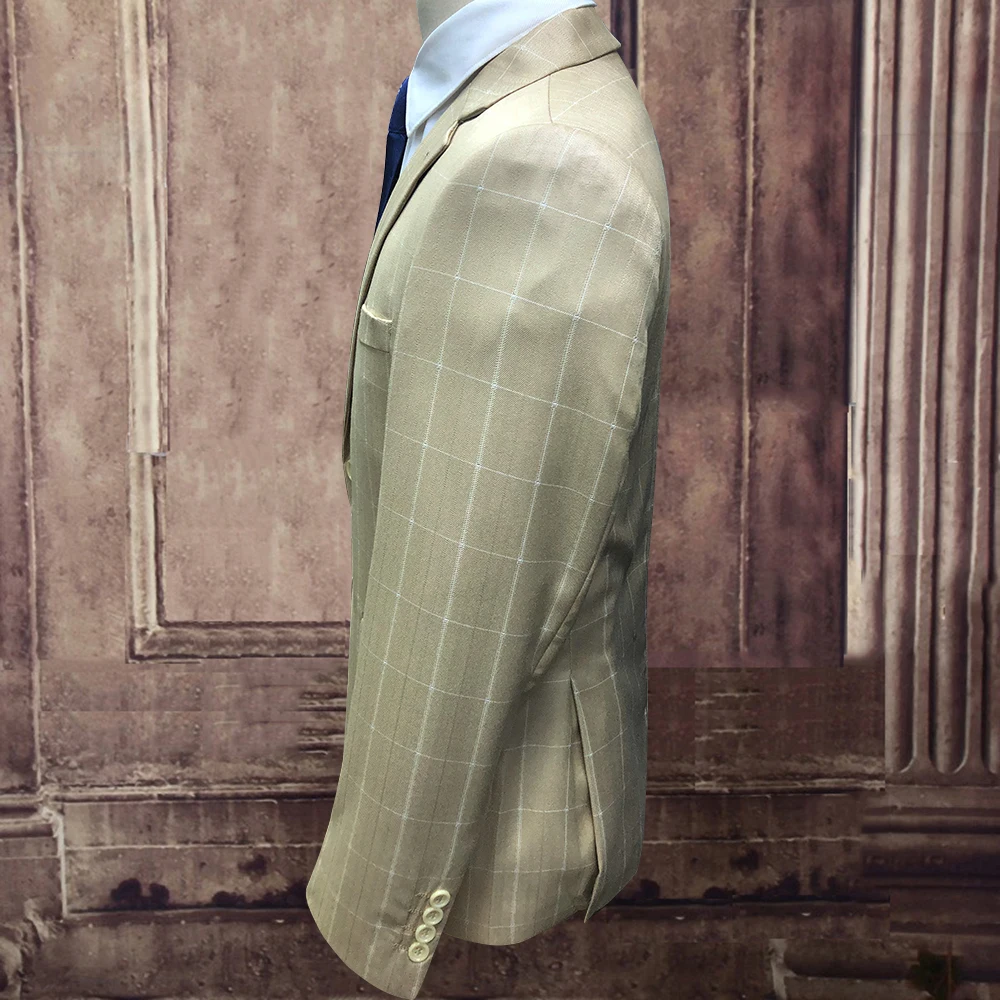 

Costume Homme 2021 Spring Autumn Royal Suitcase Set Casual Business Tailor-Made Suits Plaid Dress 2 Piece Blazers Trousers