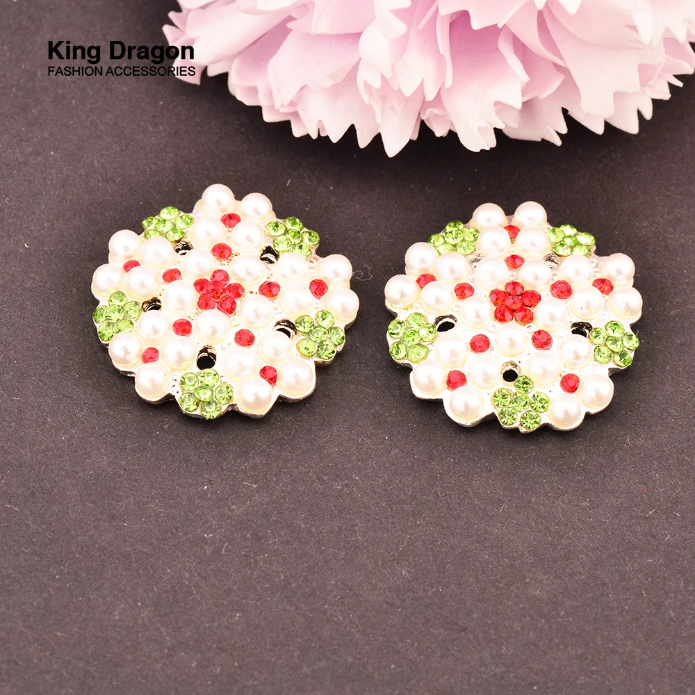 Новое поступление жемчужные пуговицы со стразами Плоская Задняя отделка