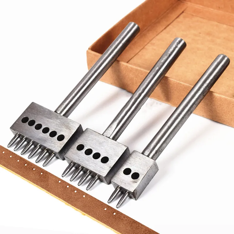 

1/3pcs Leather Hole Punches Spacing 4/5/6mm for leather strap bags Diy Hand Perforated Round Stitching Punch Tools Accessories