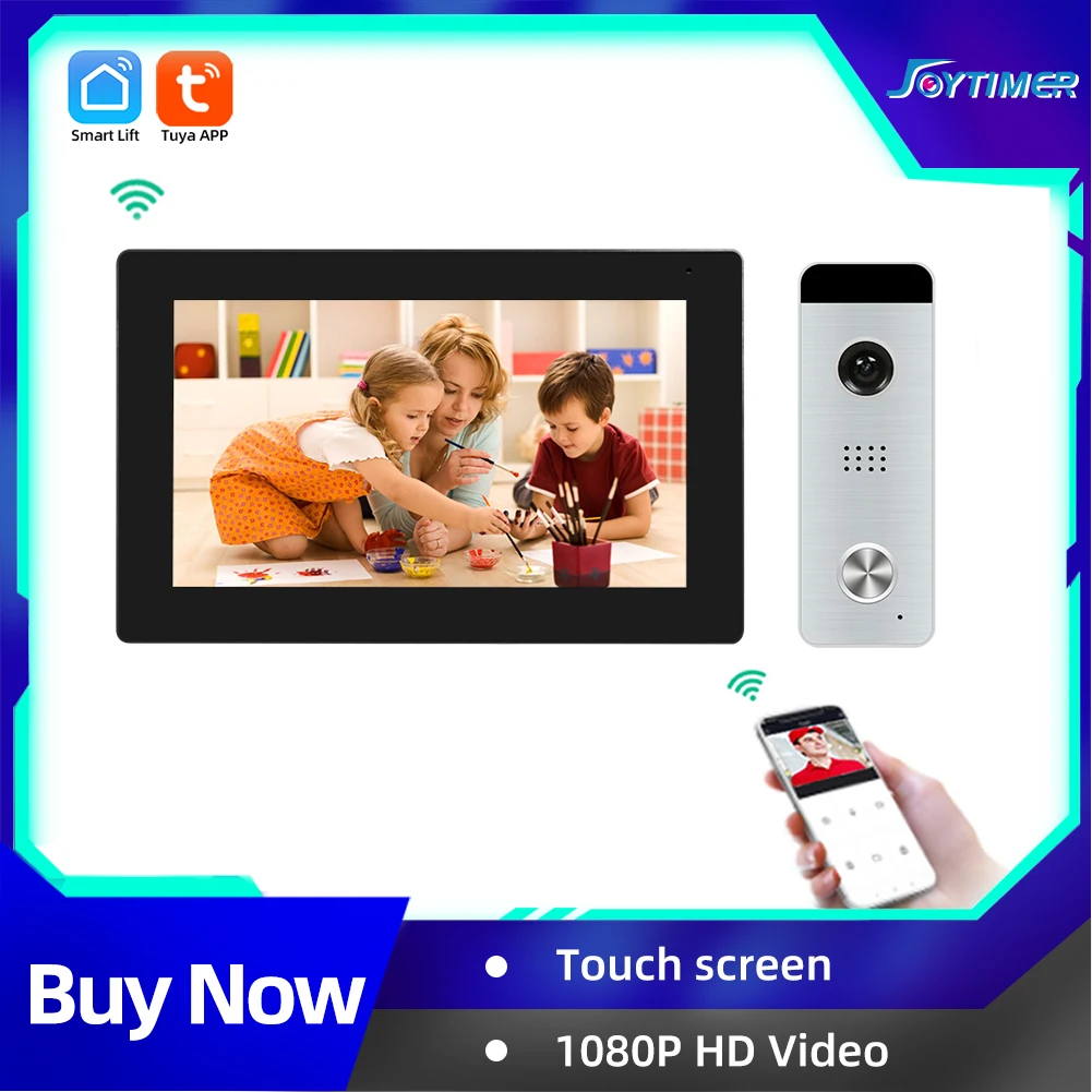 Умная Система видеодомофона Joytimer Home Tuya, 1080P, сенсорный экран, видеодомофон с супер широкоугольной камерой на 130 ° - изображение