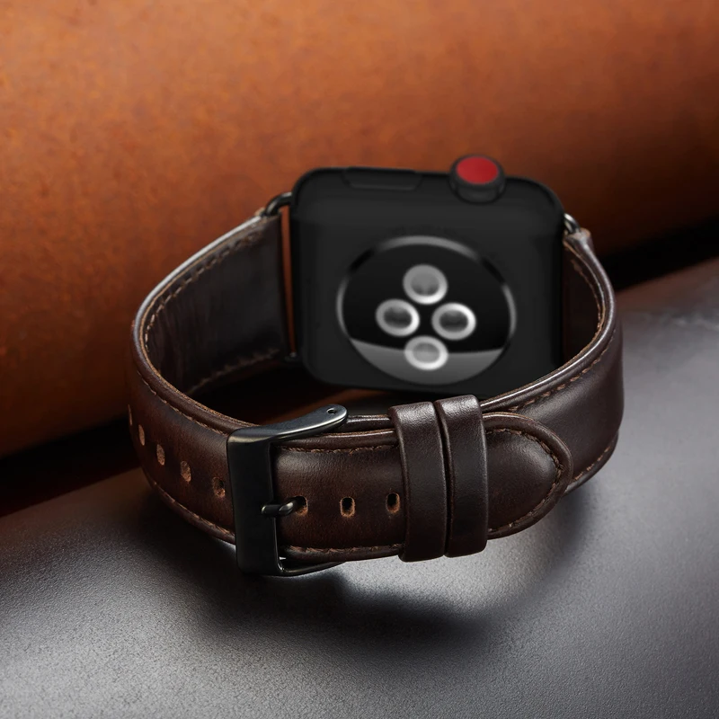 Ремешок из натуральной кожи для Apple Watch band 38 мм 40 42 44 браслет iWatch Series 5/4/3/2/1
