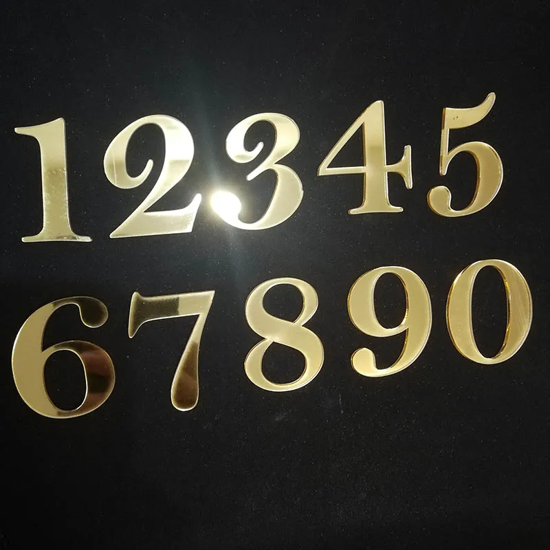 100 шт 4 см на заказ зеркальные Золотые Серебряные Акриловые цифры