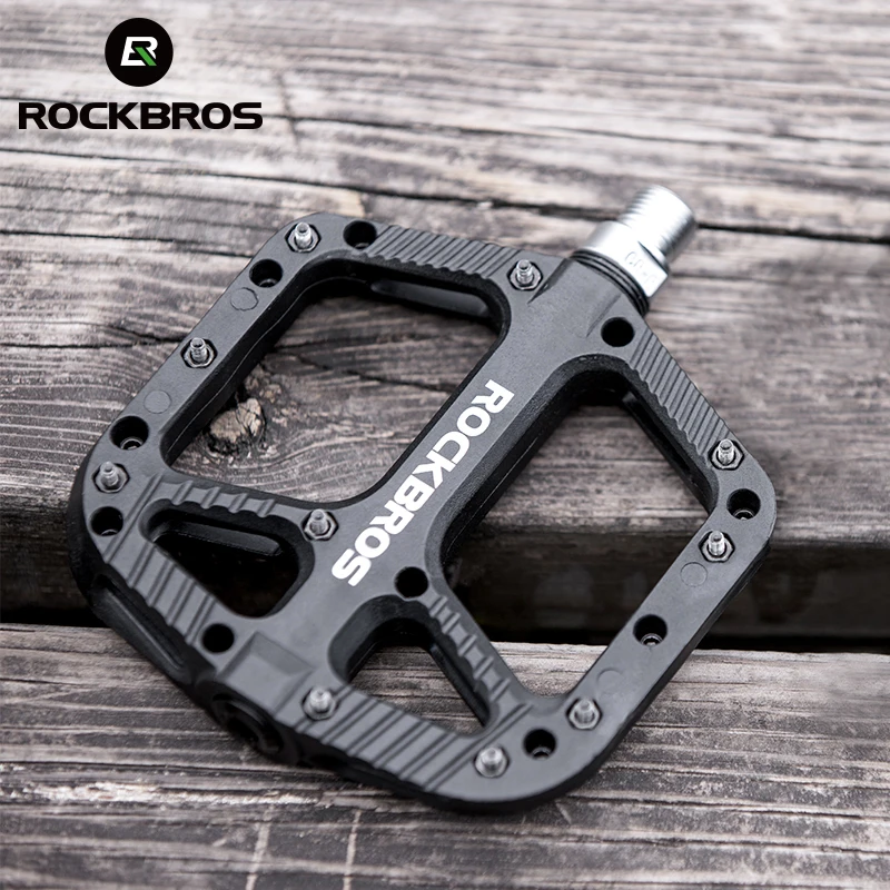 

ROCKBROS Cycling Nylon Road bmx Mtb Pedals Flat Platform Bicycle Parts Accessories Ultralight Seal Bearings Bicycle Bike Pedals