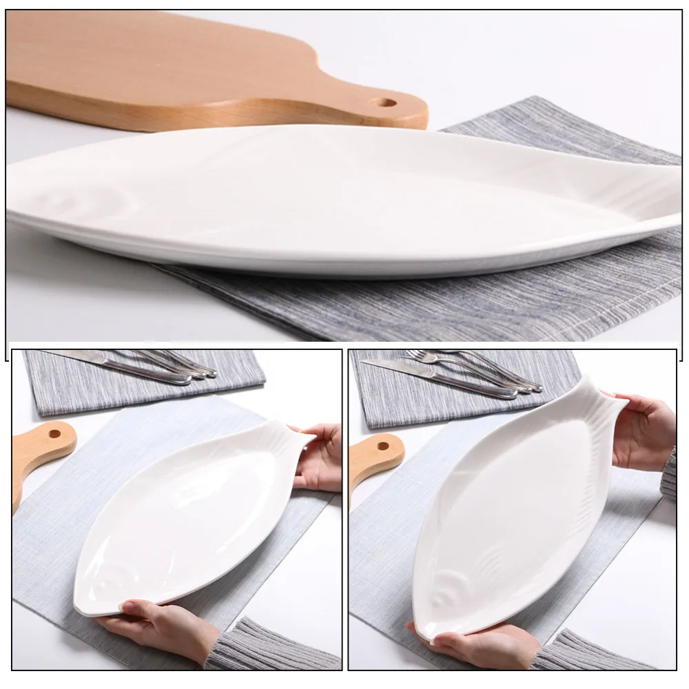 

1Pc Kitchen Tableware Supplies Serving Plate for Cooking Fish Dishes Display