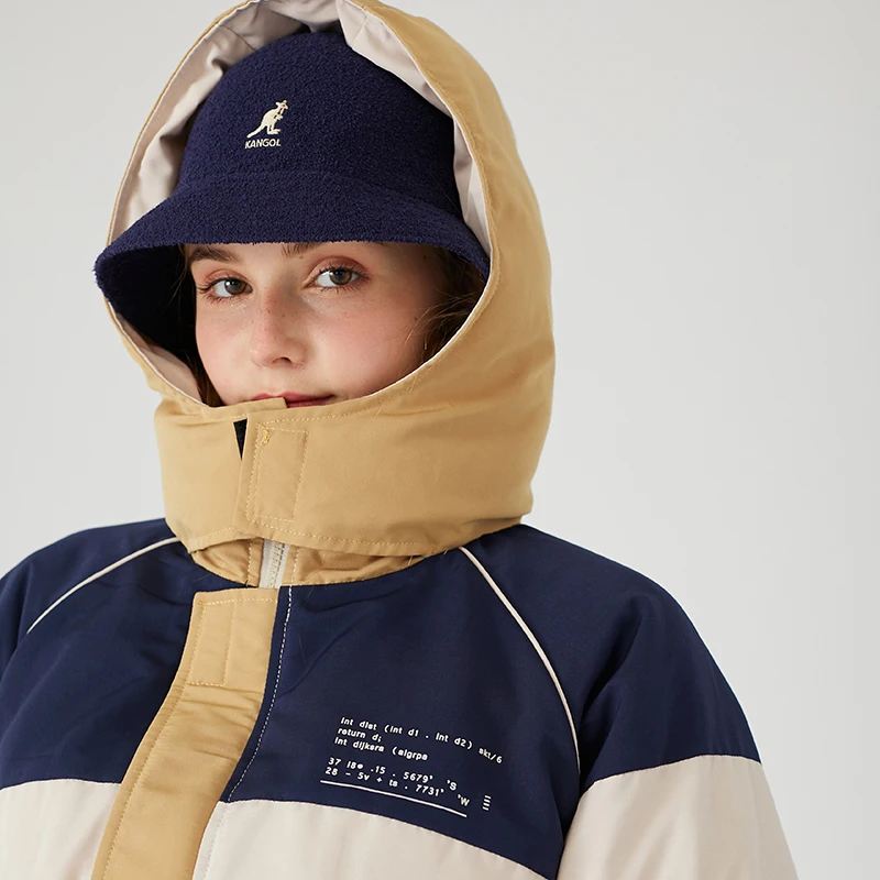 Мужская зимняя пуховая куртка пальто парка с капюшоном в стиле пэчворк теплый