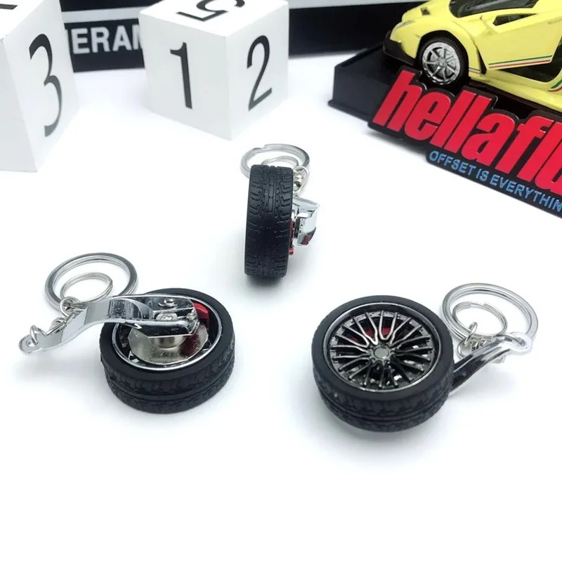 Автомобильное колесо турбо брелок кольцо для ключей с тормозными дисками