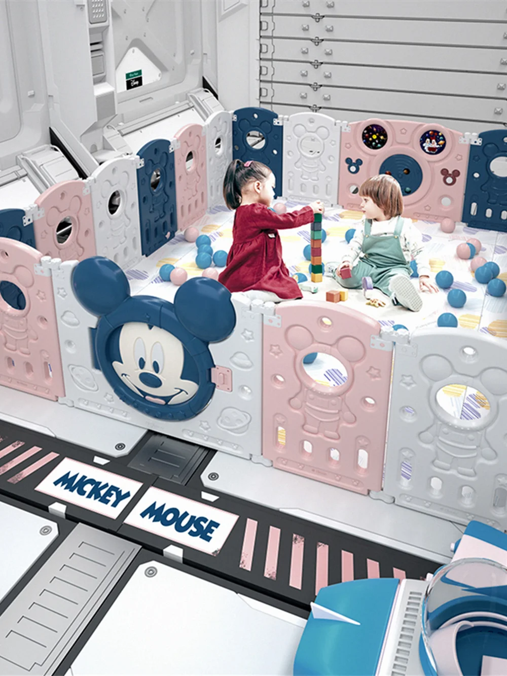 

Disney Baby Playpen Toddler Children Foldable Playpen Baby Multifunctional Fence Infant Child Safety Barriers Kids Dry Pool