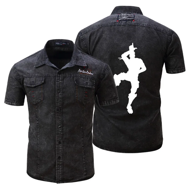 

Мужская джинсовая куртка, облегающие рубашки с коротким рукавом, футболка «плохой парень», индивидуальное винтажное пальто на заказ, разме...