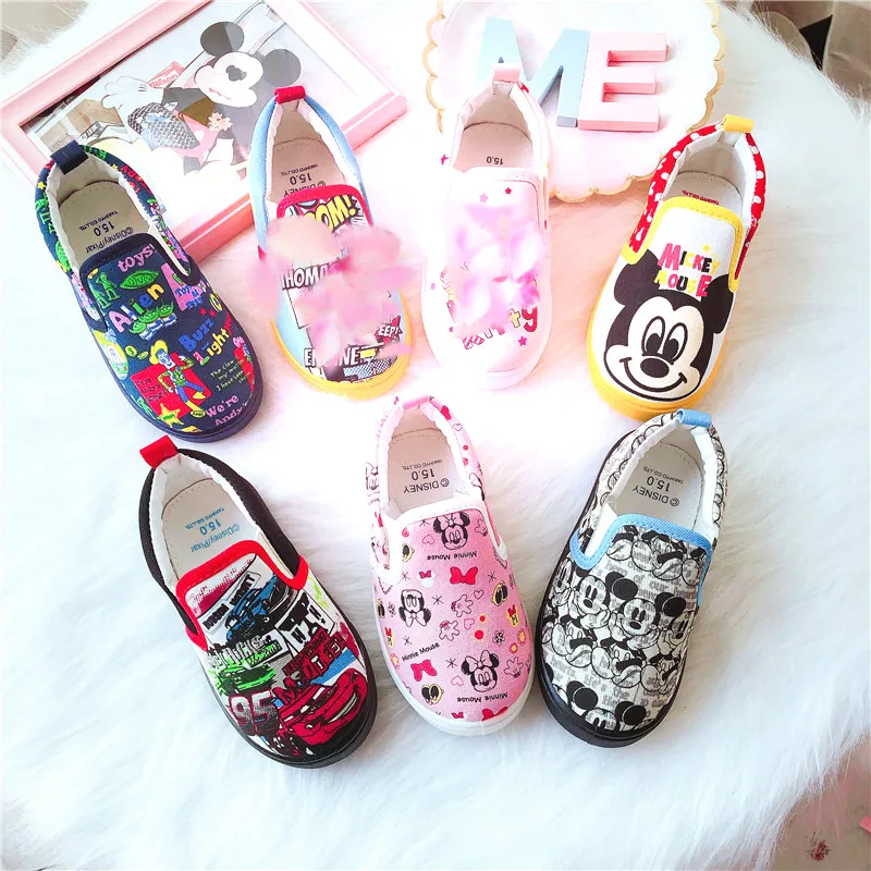 

Disney spring new children's canvas shoes children's baby casual shoes sneakers cartoon boys and girls shoes