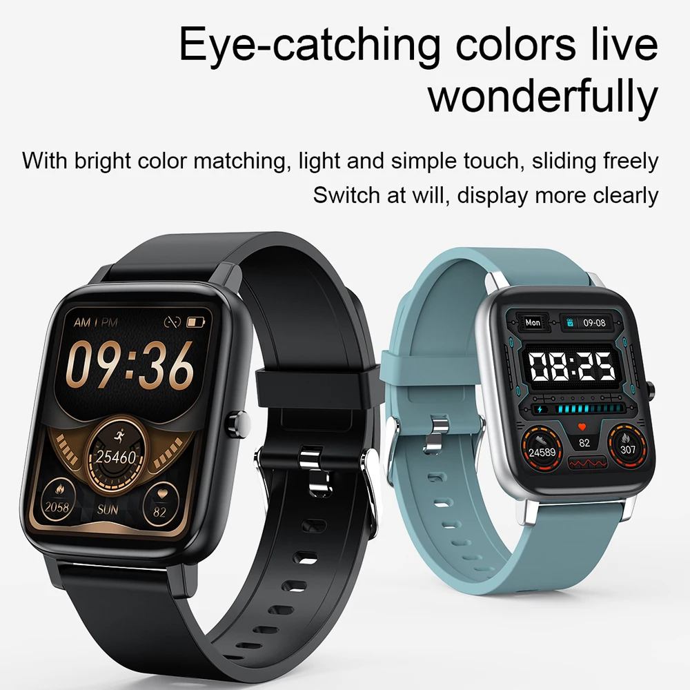 

2021 Men Women Smart Watch H80 1.69 Inch Full Touch Heart Rate Monitor Blood Pressure Oxygen Measurement Fitness Smartwatch