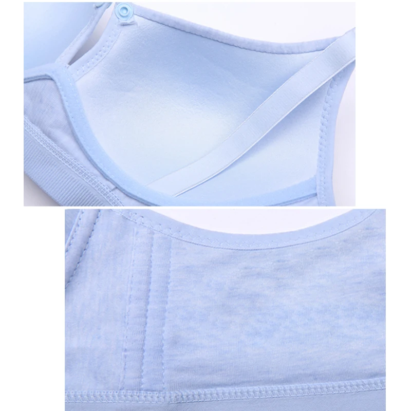 Sujetador de lactancia para mujer, ropa interior de algod&oacute;n, transpirables, maternidad, talla grande, f&aacute;cil de alimentar, sin cables, de verano-3