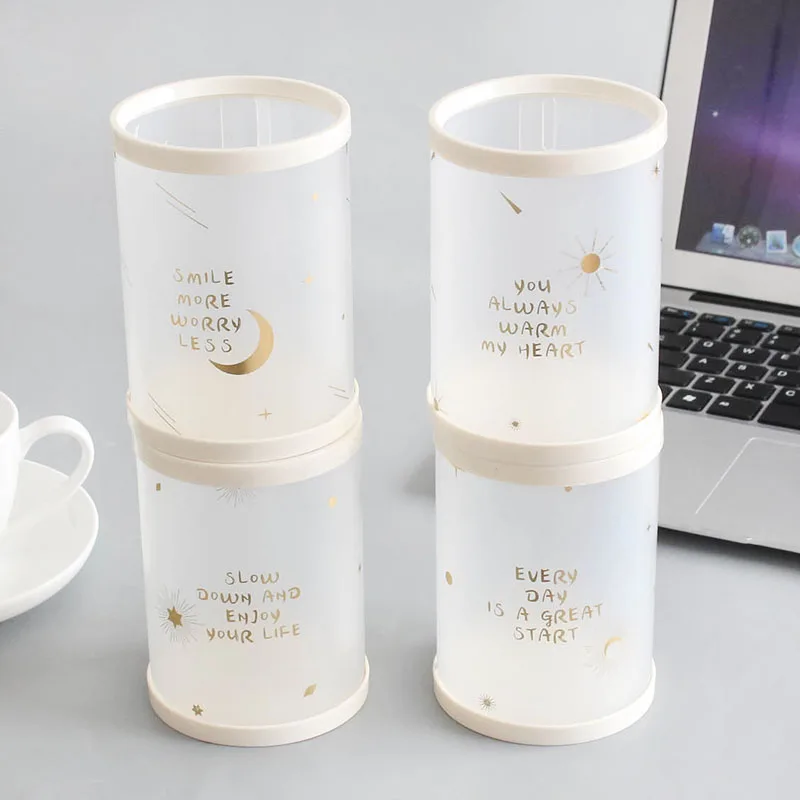 PP прозрачный Круглый DIY держатель для ручки Контейнер Чехол карандаша коробка