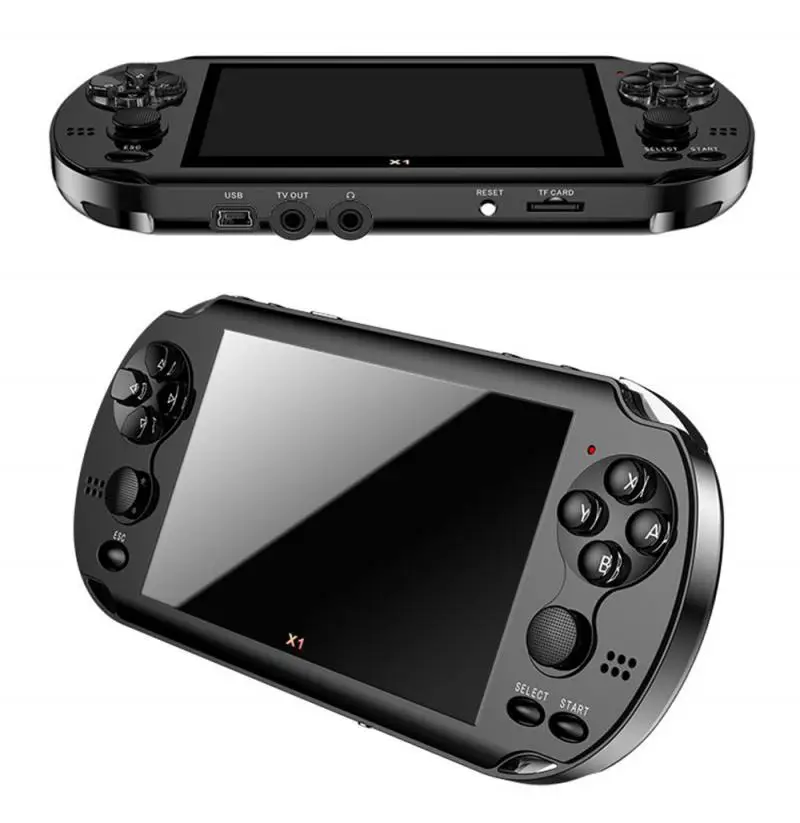 

Игровая консоль X1 для PSP, 4,3 дюйма, ностальгическая Классическая игровая консоль с двойным встряхиванием, 8 ГБ, 10000 встроенных игр, 8/16/32/64 бит