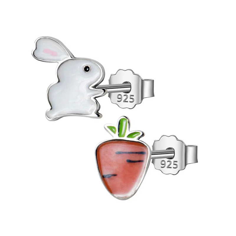 DS155 Trusta 925 пробы серебряные женские ювелирные изделия Модные милые миниатюрные Асимметричные карамельные серьги с буквой для дочек девочек DS584 - Окраска металла: DS155