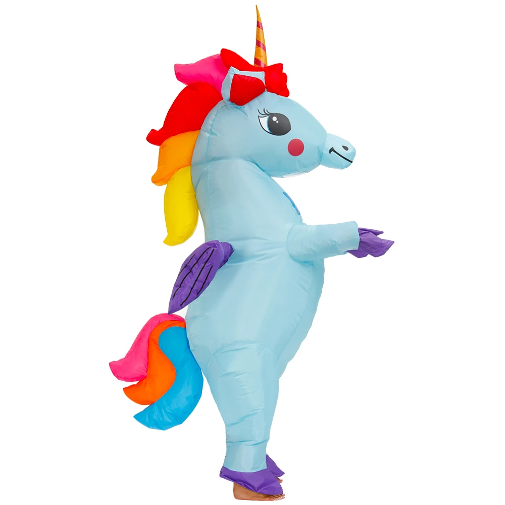 Full Body Adult Unicorn Halloween Inflatable Costumes Party Cosplay Costume Blue Animal Mascot Disfraz