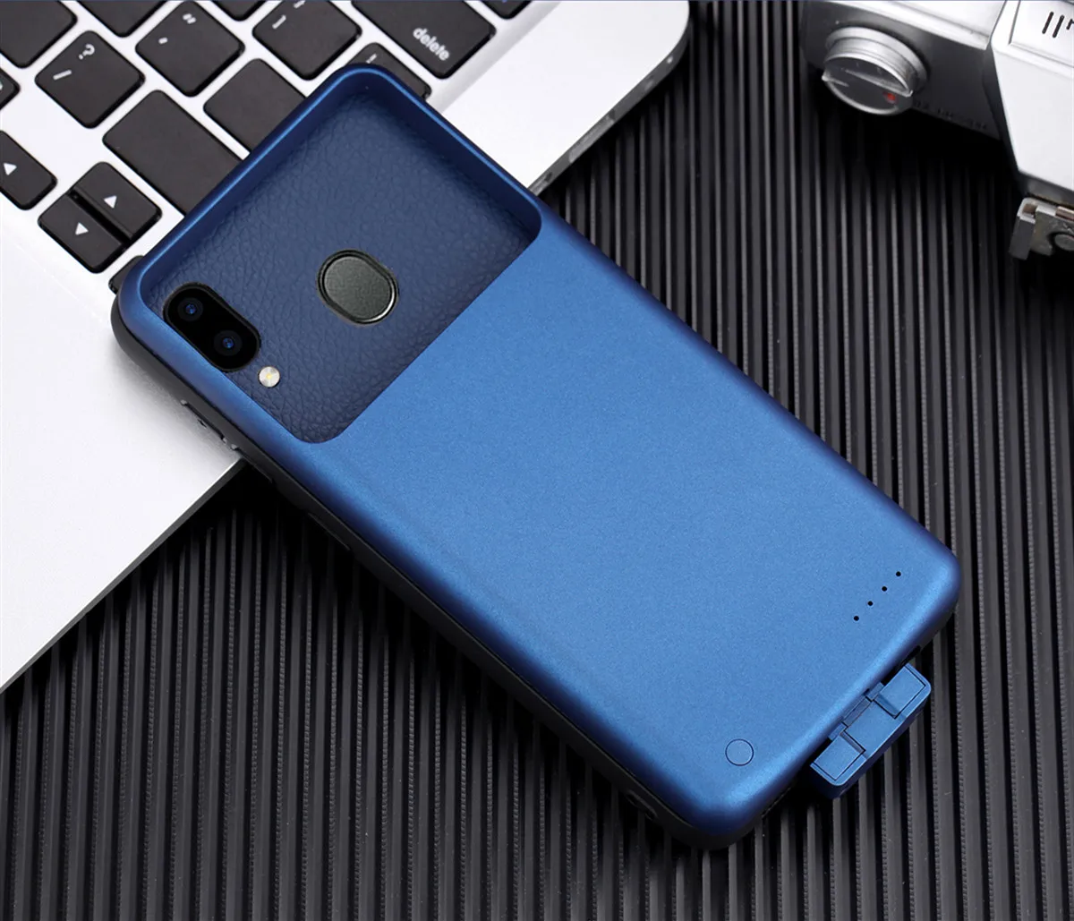 Синий Чехол для зарядного устройства для samsung Galaxy A30, высококачественные Чехлы для питания, 7000 мАч, Внешний чехол-аккумулятор - Цвет: Синий