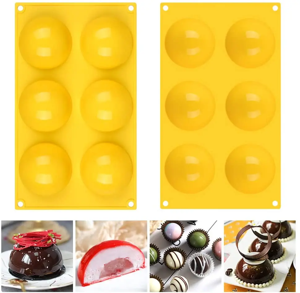 

1PC 6 holes Semi-Circula Sphere Silicone Mold For Cake Pastry Baking Chocolate Candy Fondant Bakeware Dessert Mould DIY Tools