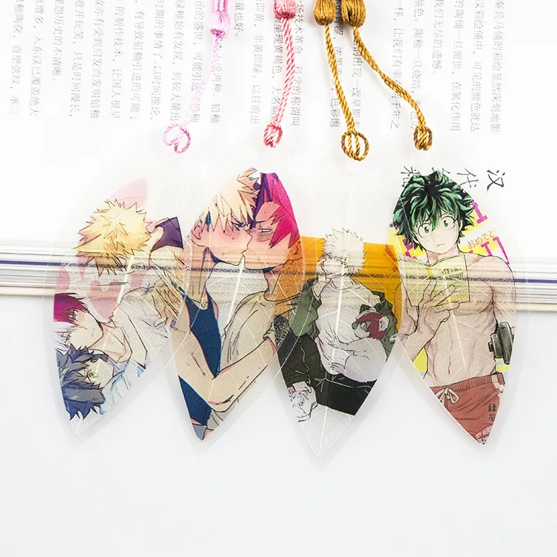 Японский аниме My Hero Academy Leaf Shape Bookmarks водонепроницаемый прозрачный ПВХ