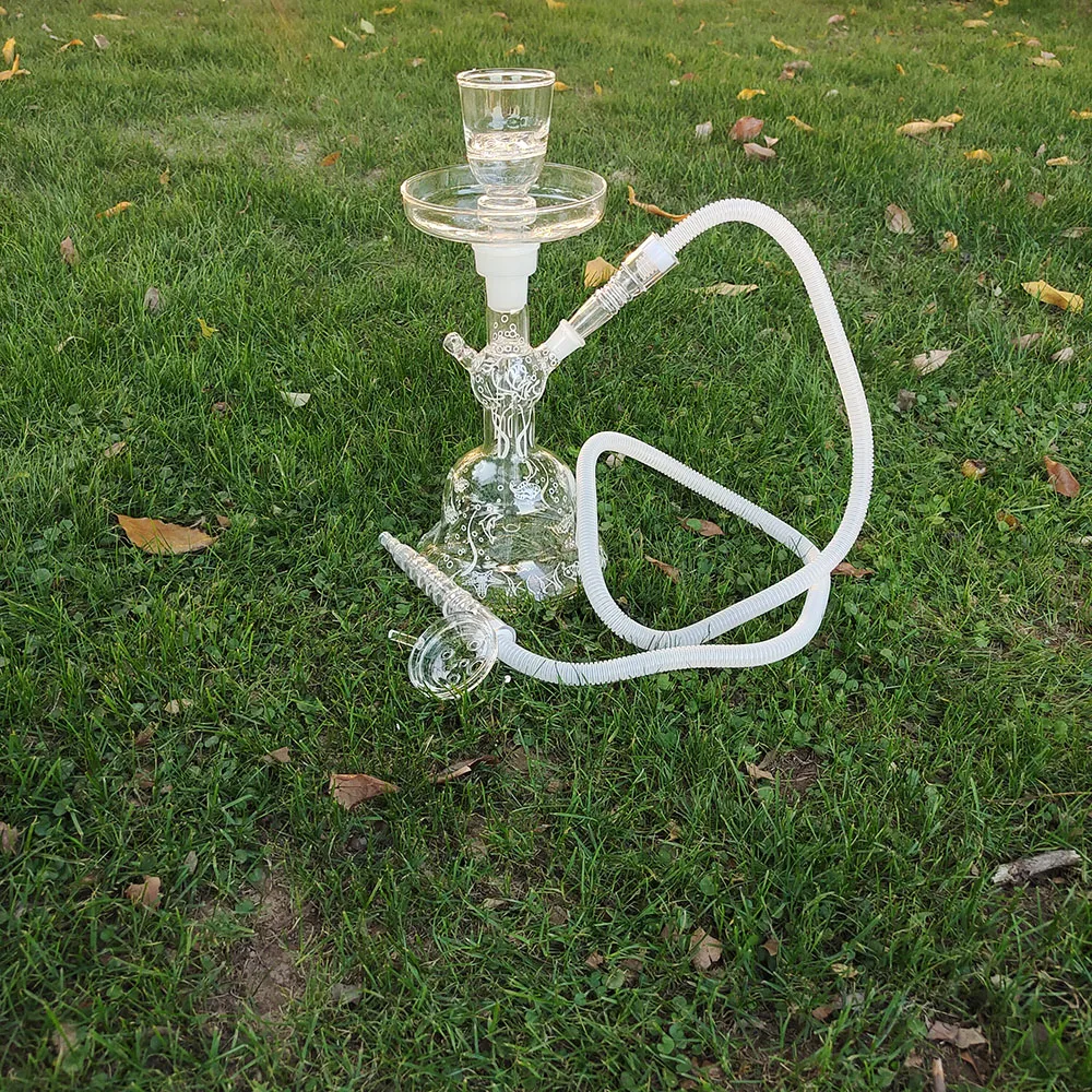 Frosted Design Glass Hookah Shisha Water Pipe Complete Set for Tobacco Nargile Sheesha Accessories |