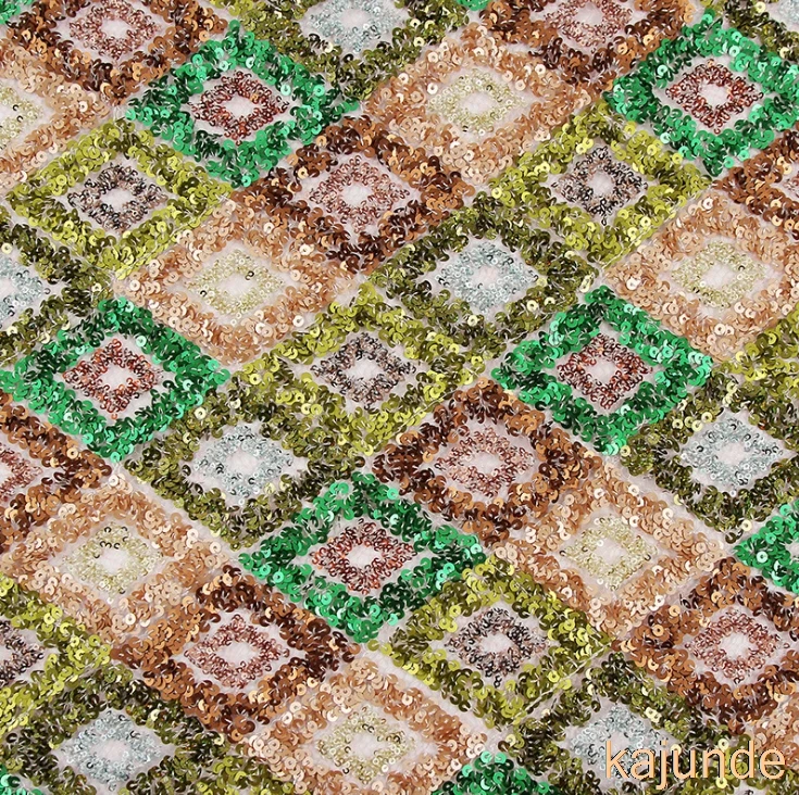 1yard Diamond pattern Sequins embroidery mesh fabric multicolour wide 125cm breathable for DIY handmade accessroies dress | Дом и сад