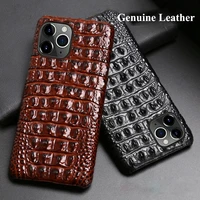 for iphone 12 pro max mini 11 pro max xs xr x 7 8 plus se 2020 case genuine leather 3d crocodile texture shockproof cover funda