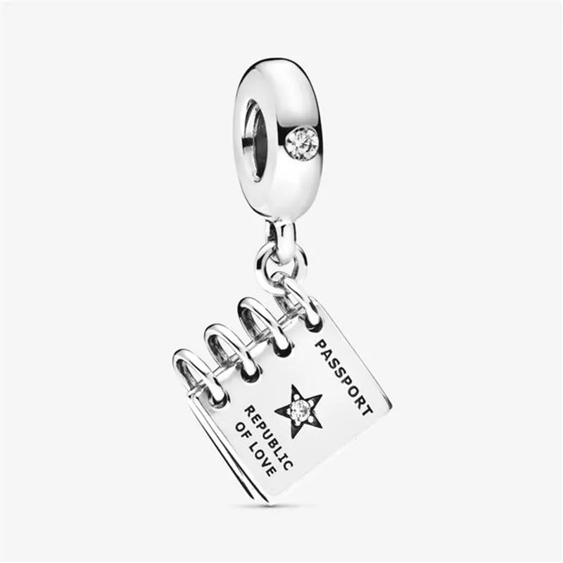 

Hot Sale 925 Sterling Silver Passport of Love Charm Fit Original 3mm Bracelet&Bangle Making Fashion DIY Jewelry For Women
