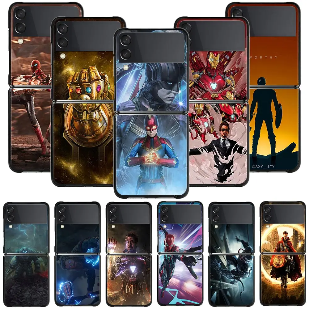 

Phone Case For Samsung Galaxy Z Flip3 5G Z Flip 3 5G z flip zflip3 Fundas PC Hard Coque Black Cases Marvel Avengers Batman