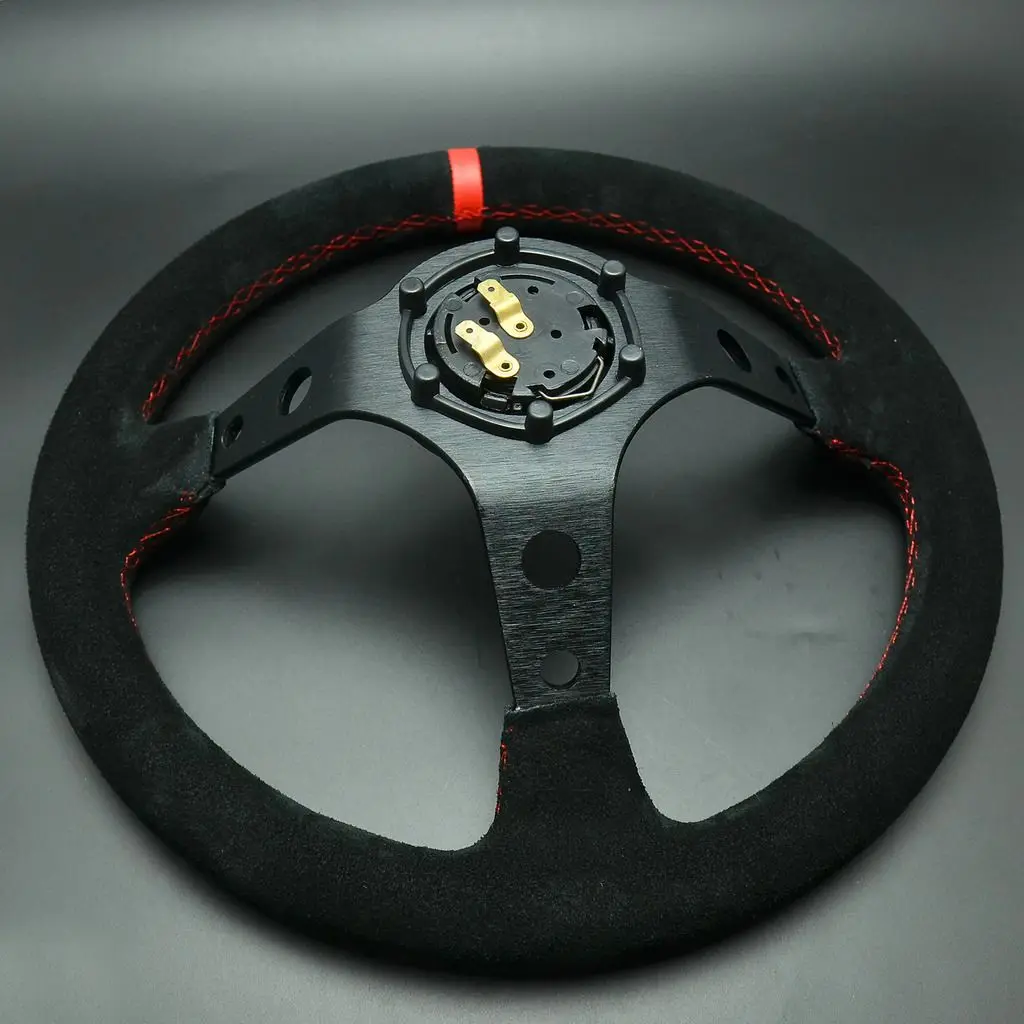 

Wotefusi 320mm Deep Dished Racing Sport Steering Wheel w/ Horn Button Matte Black New