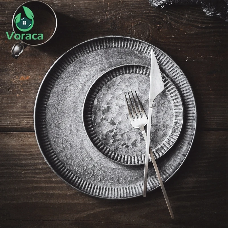 Кружевная железная тарелка ручной работы в стиле ретро круглая винтажная