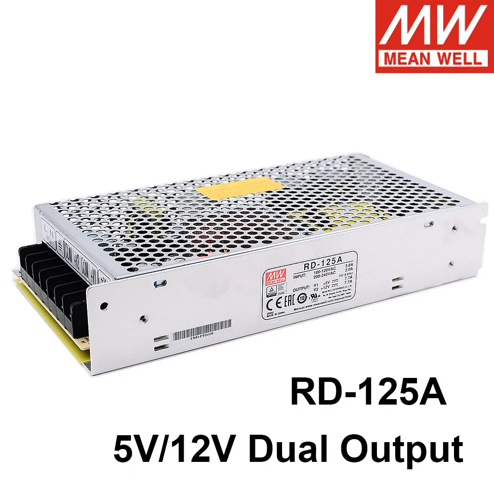 

Mean Well RD-125A 130.9W 110VAC 220VAC To DC 5V 12V 7.7A Dual Output Switching Power Supply meanwell LED Driver SMPS