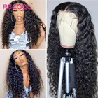 Recool глубокая волна Синтетические волосы на кружеве парики предварительно вырезанные 360 кружевных фронтальных париков Синтетические волосы на кружеве al парик бразильский Реми человеческие волосы парики шнурка для Для женщин 200 плотность